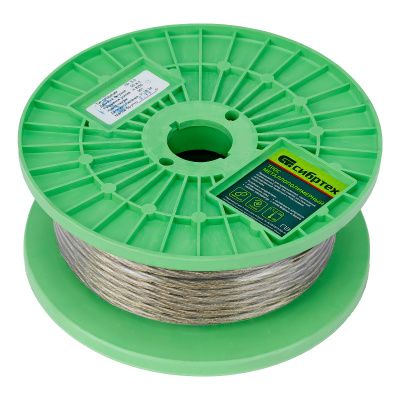 Трос металлополимерный прозрачный ПР-5.0, толщина 5.0 мм, катушка 50 метров Сибртех купить в Москве с доставкой по всей России | ProtosMarket.ru