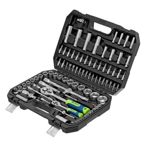 Набор инструментов, 1/2", 1/4", пластиковый кейс, 94 предмета// Сибртех купить в Москве с доставкой по всей России | ProtosMarket.ru