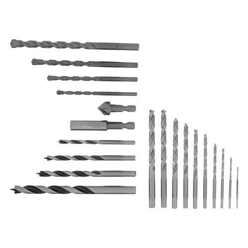 Набор сверл комбинированный, сверла по металлу 1-6 мм, бетону 4-8 мм, дереву 4-8 мм, биты 10 шт, адаптер, зенковка, 31 предмет Pro Matrix купить в Москве с доставкой по всей России | ProtosMarket.ru