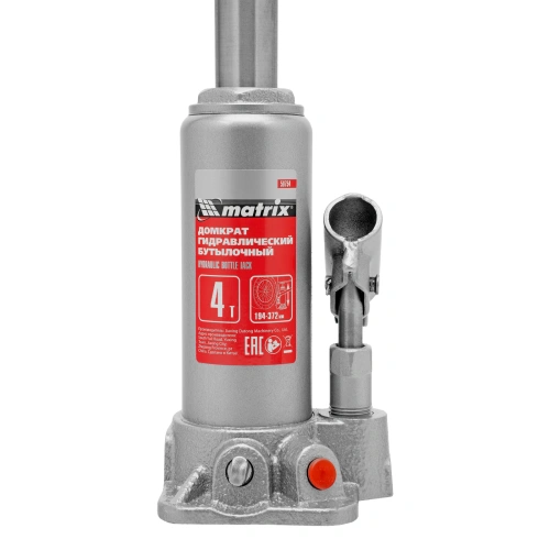 Домкрат гидравлический бутылочный, 4 т, высота подъема 194-372 мм, в пластиковый кейсе Matrix купить в Москве с доставкой по всей России | ProtosMarket.ru