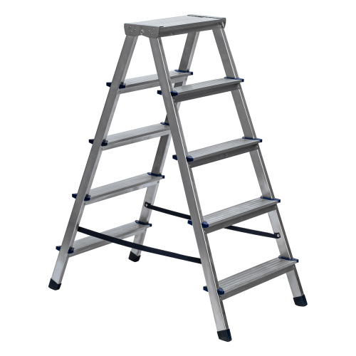 Стремянка двусторонняя 5 ступеней, алюминиевая, Сибртех купить в Москве с доставкой по всей России | ProtosMarket.ru