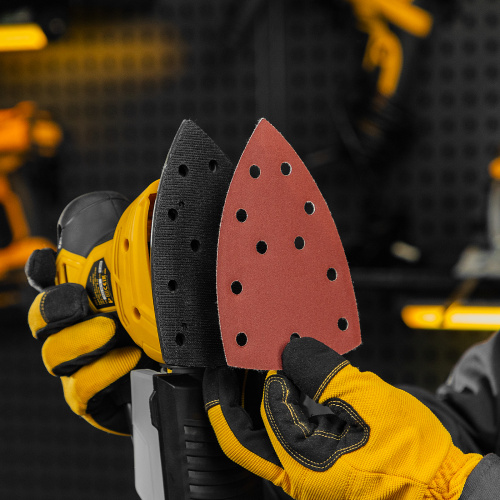 Треугольник абразивный на ворc. подложке под "липучку", перф., P 320, 150х150х100 мм, 5 шт. Denzel купить в Москве с доставкой по всей России | ProtosMarket.ru