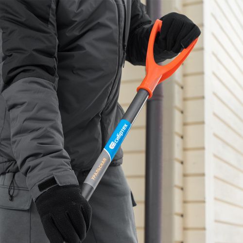 Лопата для уборки снега пластиковая, 490х370х1350 мм, стальной черенок, усиленная Сибртех купить в Москве с доставкой по всей России | ProtosMarket.ru