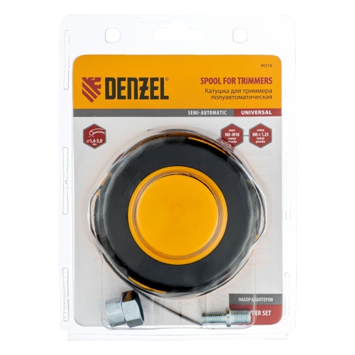 Катушка универсальная триммерная, гайка М10 х 1.25, гайка М8, винт М8-М10, левая резьба, шаг 1.25 мм Denzel купить в Москве с доставкой по всей России | ProtosMarket.ru