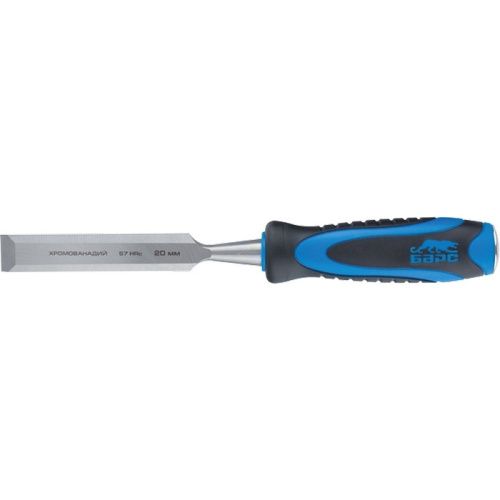 Долото-стамеска, плоская, 8 мм, двухкомпонентная рукоятка, металлический затыльник Барс купить в Москве с доставкой по всей России | ProtosMarket.ru