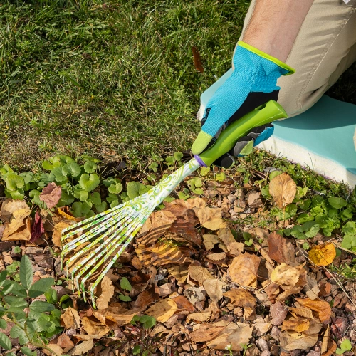 Грабли веерные 9 - зубые, 130 х 415 мм, стальные, пластиковая рукоятка, Flower Green, Palisad купить в Москве с доставкой по всей России | ProtosMarket.ru