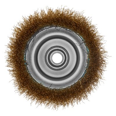 Щетка для УШМ, 125 мм, М14, "чашка", латунированная витая проволока Matrix купить в Москве с доставкой по всей России | ProtosMarket.ru