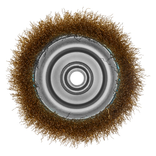 Щетка для УШМ, 125 мм, М14, "чашка", латунированная витая проволока Matrix купить в Москве с доставкой по всей России | ProtosMarket.ru