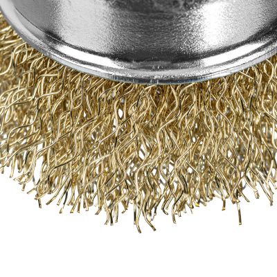 Щетка для дрели, 50 мм, "чашка" со шпилькой, латунированная витая проволока Matrix купить в Москве с доставкой по всей России | ProtosMarket.ru