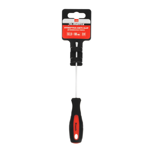 Отвертка Anti-Slip, SL3 х 100 мм, CrV, двухкомпонентная рукоятка Matrix купить в Москве с доставкой по всей России | ProtosMarket.ru
