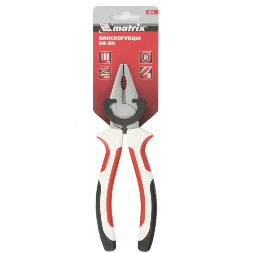 Плоскогубцы WHite Nickel, 180 мм, никелированные, трехкомпонентные рукоятки Matrix купить в Москве с доставкой по всей России | ProtosMarket.ru
