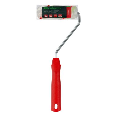 Мини-валик в сборе "Эмали", 110 мм, ворс 12 мм, D 16 мм, D ручки 6 мм, полиамид, полиакрил Сибртех купить в Москве с доставкой по всей России | ProtosMarket.ru