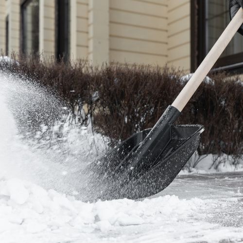 Лопата для уборки снега, полипропилен, 405х410х1470 мм, деревянный черенок купить в Москве с доставкой по всей России | ProtosMarket.ru