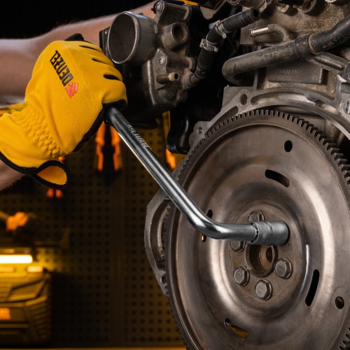 Вороток Г-образный, 300*75 мм, квадрат 1/2", CrV, матовый хром Denzel купить в Москве с доставкой по всей России | ProtosMarket.ru