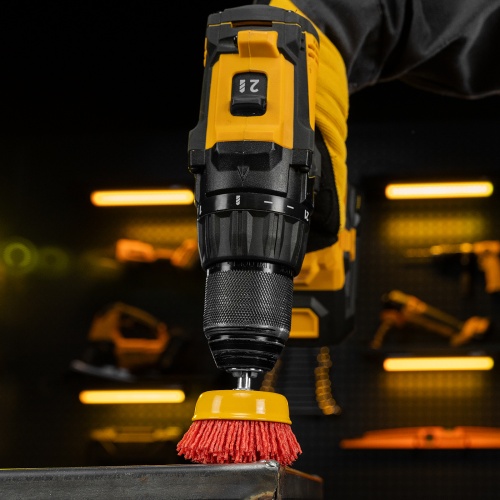 Щетка для дрели, 65 мм, Чашка, со шпилькой, нейлоновая щетина Denzel купить в Москве с доставкой по всей России | ProtosMarket.ru