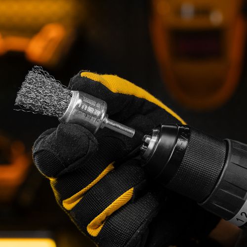 Набор щеток для дрели, 2 Плоские 50-75мм, 3 Чашки 25-50-75мм, шпилька,  нерж.вит. проволока Denzel купить в Москве с доставкой по всей России | ProtosMarket.ru