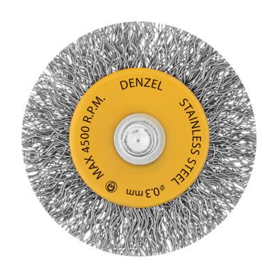 Щетка для дрели, 50 мм, Плоская, со шпилькой, нержавеющая витая проволока Denzel купить в Москве с доставкой по всей России | ProtosMarket.ru