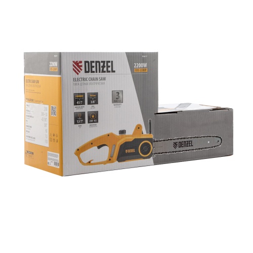 Пила цепная электрическая EDS-2200P, 2.2 кВт,поперечная, шина 45 см, шаг 3/8, паз 1.3 мм, 63 звена Denzel купить в Москве с доставкой по всей России | ProtosMarket.ru