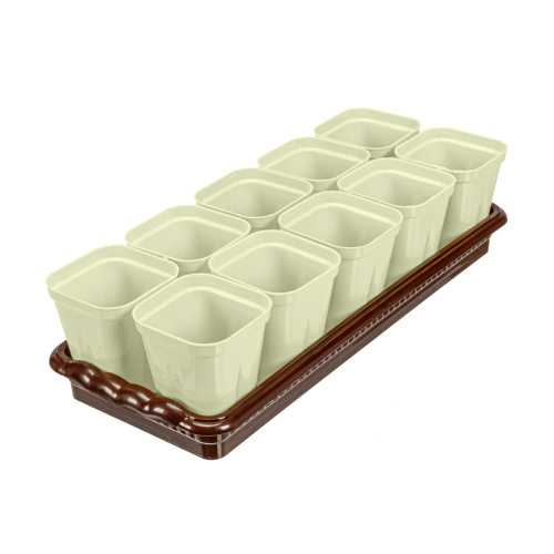 Набор для рассады, поддон 380х155х40 мм, 10 горшочков по 250 мл с выдвижным дном Palisad купить в Москве с доставкой по всей России | ProtosMarket.ru