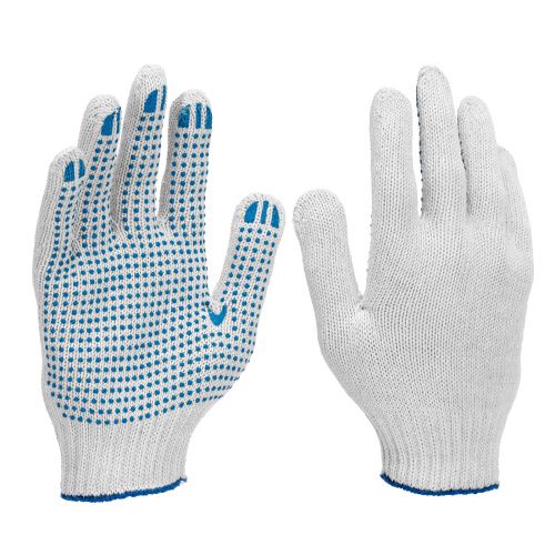 Перчатки трикотажные усиленные, с ПВХ точкой, 7 класс вязки купить в Москве с доставкой по всей России | ProtosMarket.ru