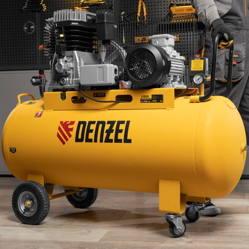 Компрессор воздушный, ременный привод BCI4000-T/200, 4.0 кВт, 200 литров, 690 л/мин Denzel купить в Москве с доставкой по всей России | ProtosMarket.ru