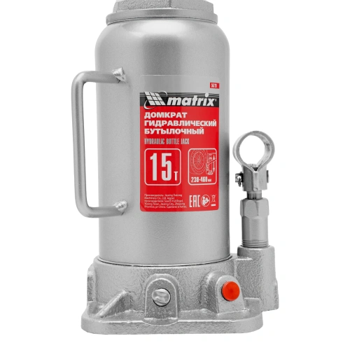 Домкрат гидравлический бутылочный, 15 т, высота подъема 230-460 мм Matrix купить в Москве с доставкой по всей России | ProtosMarket.ru