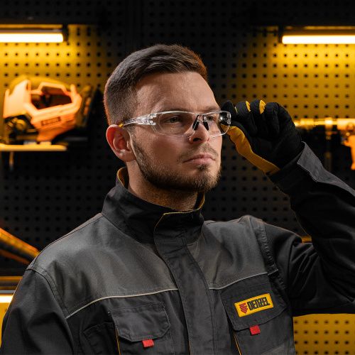 Очки защитные открытые, поликарбонатные, прозрачная линза Denzel купить в Москве с доставкой по всей России | ProtosMarket.ru