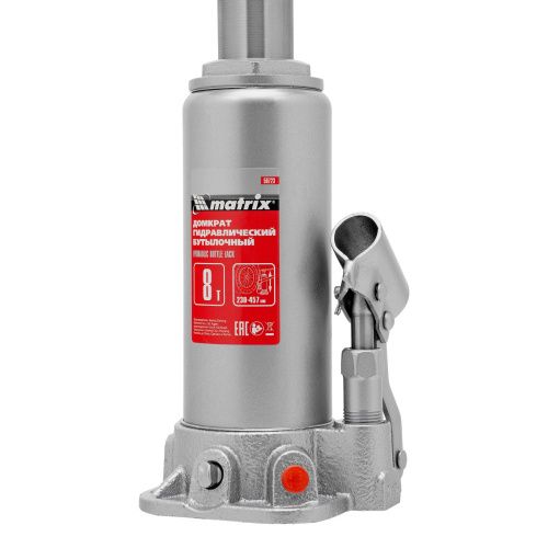 Домкрат гидравлический бутылочный, 8 т, высота подъема 230-457 мм Matrix купить в Москве с доставкой по всей России | ProtosMarket.ru