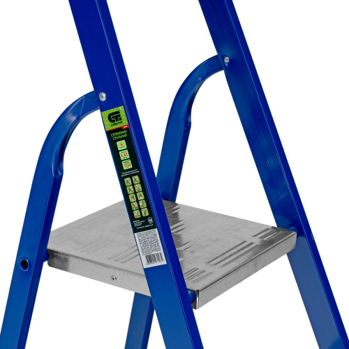 Стремянка, 4 ступени, стальной профиль, алюминиевые ступени Сибртех купить в Москве с доставкой по всей России | ProtosMarket.ru