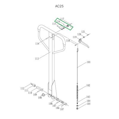 Пружина рычага управления режимом работы для гидравлических тележек DS25 купить в Москве с доставкой по всей России | ProtosMarket.ru