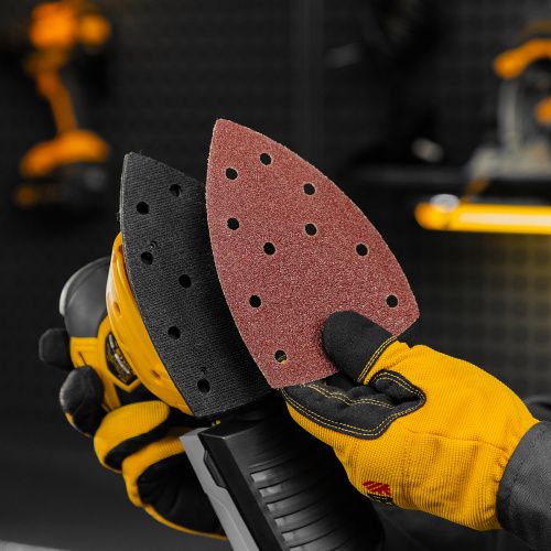 Треугольник абразивный на ворc. подложке под "липучку", перф., P 40, 150х150х100 мм, 5 шт. Denzel купить в Москве с доставкой по всей России | ProtosMarket.ru