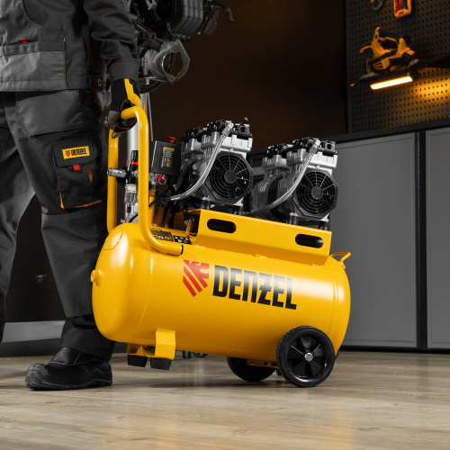 Компрессор безмасляный, малошумный DLS 1500/50, 1500 ВТ, 2x750, 50 л, 260 л/мин Denzel купить в Москве с доставкой по всей России | ProtosMarket.ru