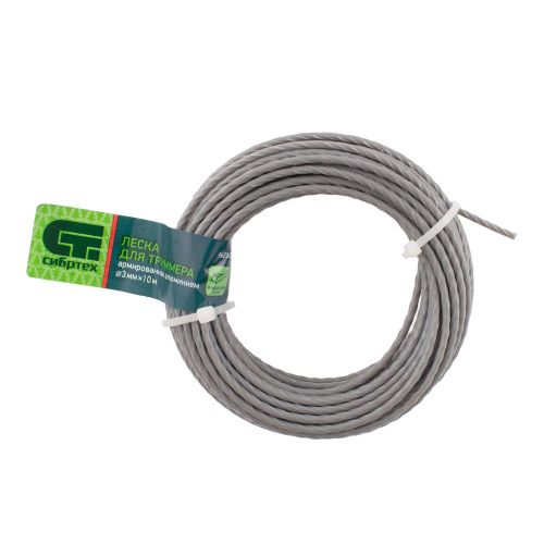 Леска для триммера квадратная витая, армированная алюминием, 3.0 мм х 10 м, Сибртех купить в Москве с доставкой по всей России | ProtosMarket.ru