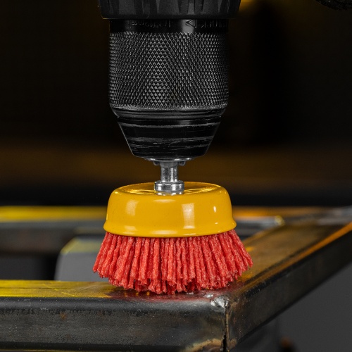 Щетка для дрели, 65 мм, Чашка, со шпилькой, нейлоновая щетина Denzel купить в Москве с доставкой по всей России | ProtosMarket.ru