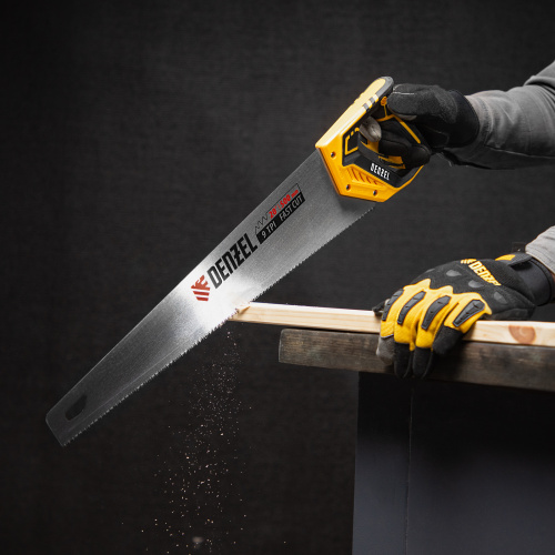 Ножовка по дереву, 500 мм, 9 TPI, зуб 3D, двухкомпонентная рукоятка Denzel купить в Москве с доставкой по всей России | ProtosMarket.ru