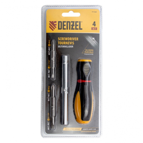 Отвертка комбинированная, SL3/16"-PH1, SL1/4"-PH2, 3-х компонентная рукоятка Denzel купить в Москве с доставкой по всей России | ProtosMarket.ru