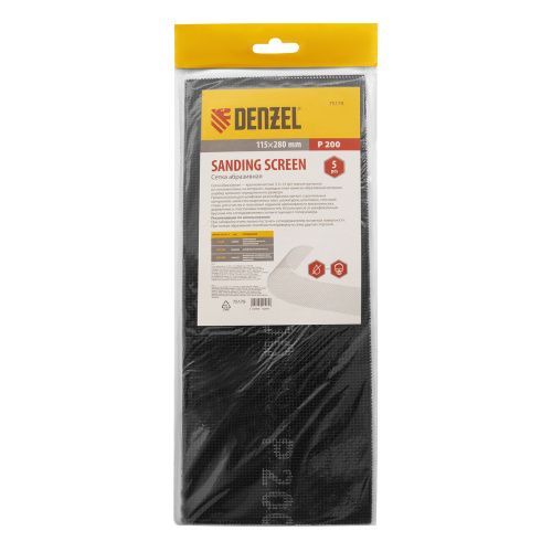 Сетка абразивная, P 200, 115 х 280 мм, 5 шт Denzel купить в Москве с доставкой по всей России | ProtosMarket.ru
