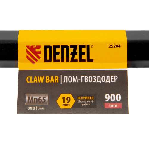 Лом-гвоздодер, 900 мм, шестигранный 19 мм, окрашенный, сталь 65 Denzel купить в Москве с доставкой по всей России | ProtosMarket.ru