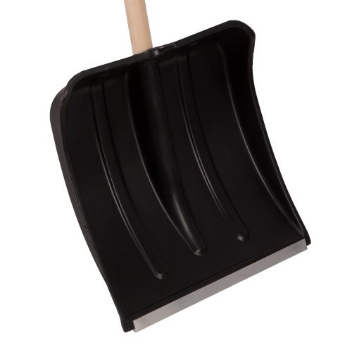 Лопата для уборки снега пластиковая, 380х385х1420 мм, деревянный черенок купить в Москве с доставкой по всей России | ProtosMarket.ru