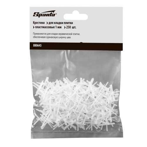 Крестики, 1 мм, для кладки плитки, 250 шт Sparta купить в Москве с доставкой по всей России | ProtosMarket.ru
