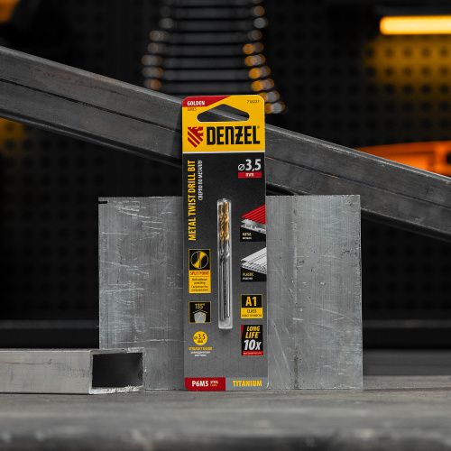 Сверло спиральное по металлу 3,5 x 70 мм, Р6М5, Golden Tip , 2шт. Denzel купить в Москве с доставкой по всей России | ProtosMarket.ru
