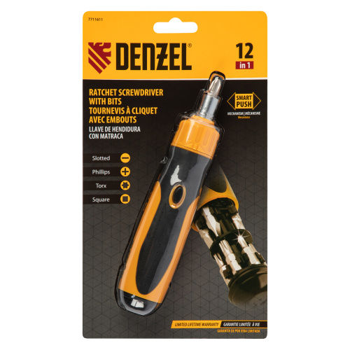 Отвертка реверсивная, механизм SmartPush 12 шт, S2 Denzel купить в Москве с доставкой по всей России | ProtosMarket.ru