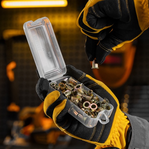 Заклепки резьбовые, стальные, оцинкованные, М6, пластиковый кейс, 70 шт. Denzel купить в Москве с доставкой по всей России | ProtosMarket.ru