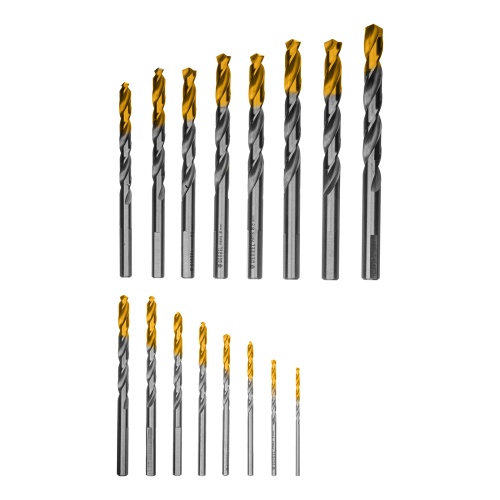Набор сверл по металлу, 1-10 мм, Р6М5-TiN, Golden Tip, 19 шт Denzel купить в Москве с доставкой по всей России | ProtosMarket.ru
