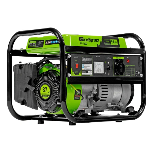 Генератор бензиновый БС-1200, 1 кВт, 230 В, четырехтактный, 5.5 л, ручной стартер Сибртех купить в Москве с доставкой по всей России | ProtosMarket.ru