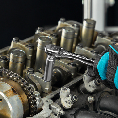 Ключ-трещотка 1/4", CrV, 90 зубьев, усиленный, хром Gross купить в Москве с доставкой по всей России | ProtosMarket.ru