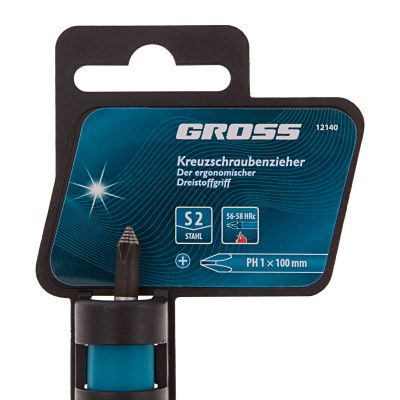 Отвертка PH1 x 100 мм, S2, трехкомпонентная ручка Gross купить в Москве с доставкой по всей России | ProtosMarket.ru