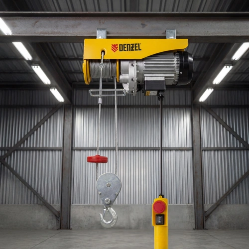 Тельфер электрический TF-800, 0.8 т, 1300 Вт, высота 12 м, 8 м/мин Denzel купить в Москве с доставкой по всей России | ProtosMarket.ru