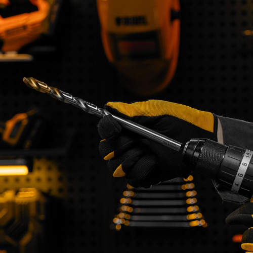 Сверло спиральное по металлу 12 x 205 мм, Р6М5, Golden Tip, удлиненное Denzel купить в Москве с доставкой по всей России | ProtosMarket.ru