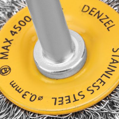 Щетка для дрели, 50 мм, Плоская, со шпилькой, нержавеющая витая проволока Denzel купить в Москве с доставкой по всей России | ProtosMarket.ru